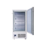 Technical Parameters: Model	BDF-60V608	BDF-60V708	BDF-6V808	BDF-60V938 External Size(W*D*H)mm	940*980*1920	1090*1000*1920	1090*1010*2025	1240*1000*2000 Internal Size(W*D*H)mm	700*680*1255	850*680*1255	850*735*1335	1000*700*1335 Capacity	598L	708L	808L	938L Type	Vertical Temp. Range	-25°℃~-60℃ Temp. Accuracy	0.1℃ Control System	Microprocessor control, LED digital display Audible and Visual Alarm	High and low temperature alarm, sensor failure alarm Alarm Method	Sound beeps and lights flash Refrigeration Type	Direct refrigeration Refrigerant	R404A and R23 Construction	Foam Layer Thickness	120mm lnternal Material	304 stainless steel External Material	Sprayed steel plate Consumption	1100W/3300VA 	1100W/3300VA	1150W/3450VA	1150W/3450VA Power Supply	AC110V/220V±10%, 50/60Hz Optional Accessory 	USB port Package Size(W*D*H)mm	1025*1050*2090	1220*1080*2070	1175*1075*2180	1325*1070*2170 Gross Weight(kg)	315	350	365	405